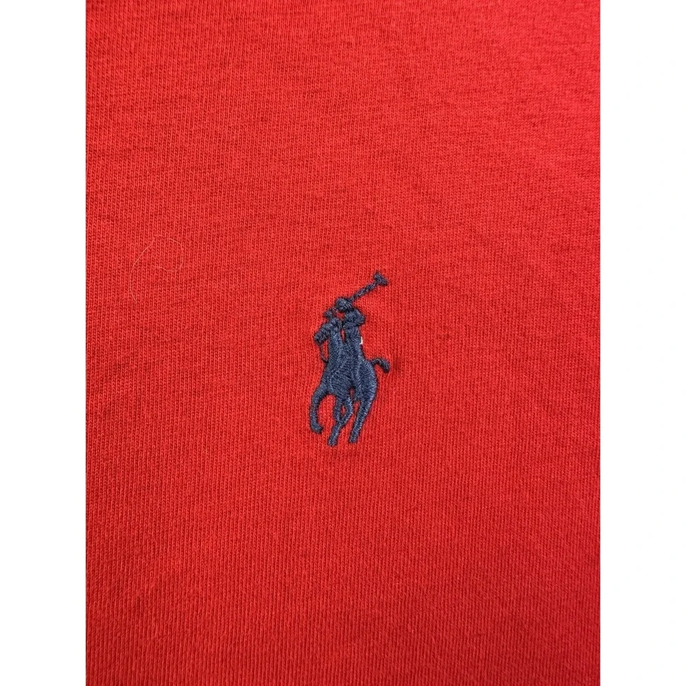 Polo Ralph Lauren Size L Large CREWNECK Cotton T- Shirt‎ Men's Color Red